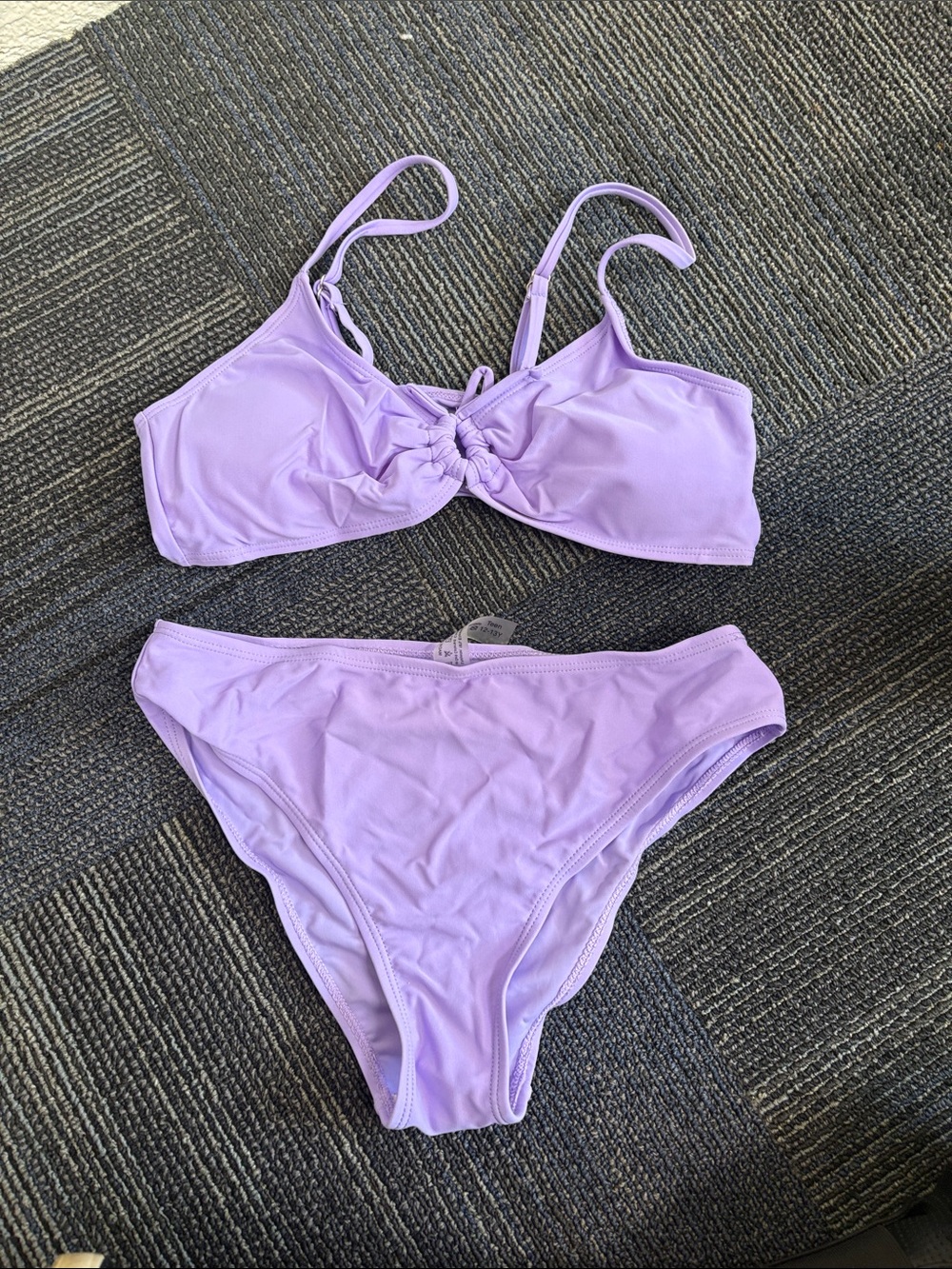Lilac Knot-Front Bikini Set - teen 12/13Y